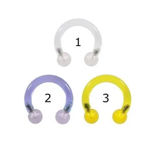 UV-Acrylic Heavy Gauge piercing with 8G Circular Barbell Ring 
