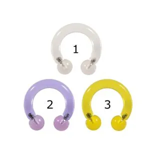 UV-Acrylic Heavy Gauge piercing with 4G Circular Barbell Ring 