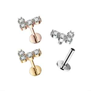 Checkmark Tick Design CZ jeweled Surgical Steel Helix Tragus Piercing Ear Stud