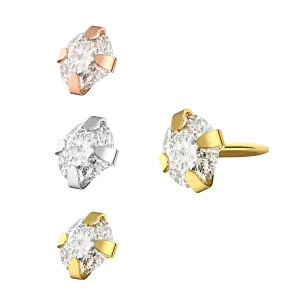 Clear CZ Jeweled 925 Sterling Silver Push Fit Accessories