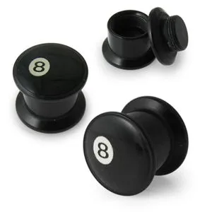 #8 Logo With Screw Fit Ear Flesh Tunnel