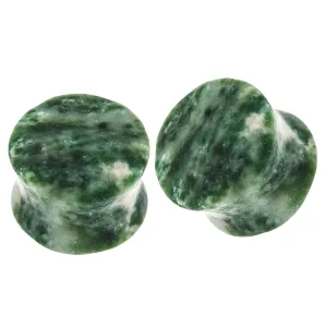 Colorful Synthetic Moss Agate Stone Saddle Ear plug Gauges