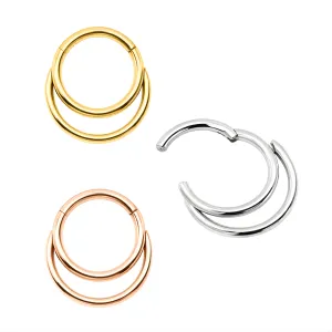 Crescent Moon Hoop Ear Lip Nose Ring Hinged Segment Clicker Ring