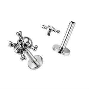 CrossBones Skull Cartilage Helix Tragus Piercing 