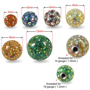 Multi Crystal Jeweled Frido Sphere with Threading