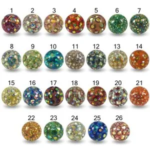 Multi Crystal Jeweled Frido Sphere with Threading