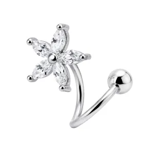 Crystalline Lily Flower Twister Barbell 
