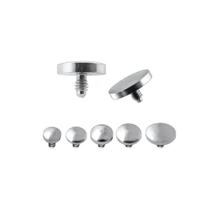 316L Surgical Steel Internally Threaded Flat Disc Dermal Tops