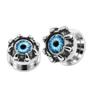 Dragon Claw Blue Evil Eye Flesh Tunnel Body Jewelry