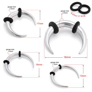 Surgical Steel Pincher Septum Gauges with O Rings