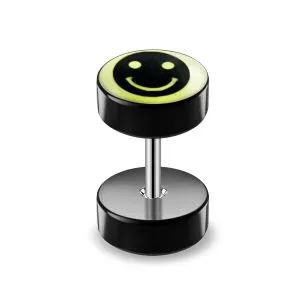 Fake Ear Plug with Glow in Dark Logo