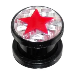 Screw Fit Ear Flesh Tunnel With Star Logo