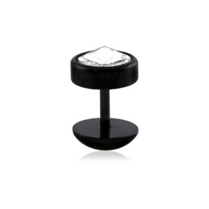 Black and Gold Color Jeweled Fake Ear Plug