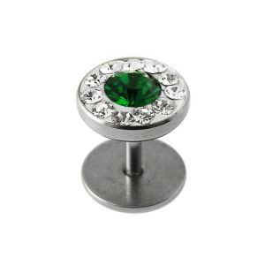 SS Single Centered Crystal stone With Small Multi Stone Ear Plug