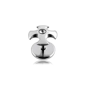 SS Jeweled Irish Cross Fake Ear Plug