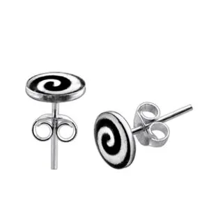 Spiral Logo Silver Earring