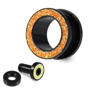 UV Glitter Screw Fit Ear Flesh Tunnel 