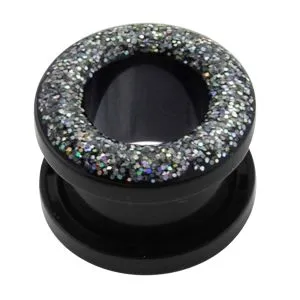 Blackline UV Glitter Ear Flesh Tunnel