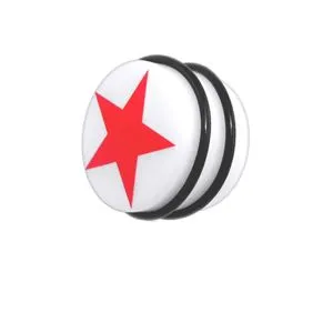 UV Fancy Red Star Ear Stud Earring with 'O' Ring
