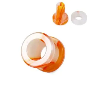 Fire Orange And White Externally Threaded UV Tunnel