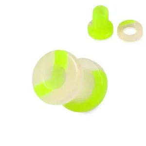 Fluorescent Green And Peach Externally Threaded UV Tunnel