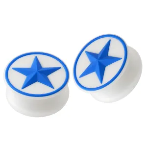 Embossed Blue Star Silicone Ear Plug