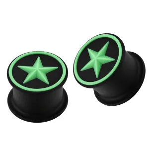 Embossed Green Star Silicone Ear Plug
