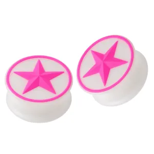 Embossed Pink Star Silicone Ear Plug