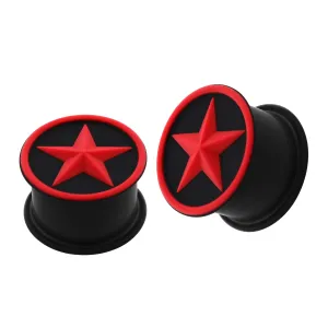 Embossed Red Star Silicone Ear Plug