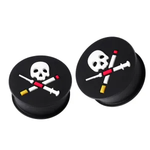 Embossed Skull Silicone Ear Plug