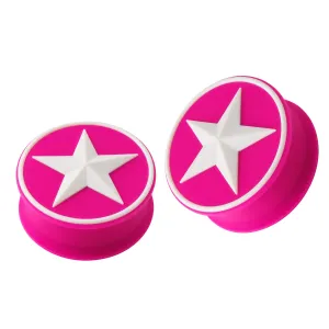 Embossed White Star Silicone Plug