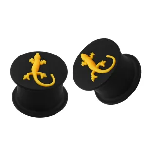 Embossed Yellow Gecko Silicone Ear Plug