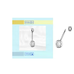 EO Gas Sterilized 316L Surgical Steel Double Jeweled Belly Banana Ring