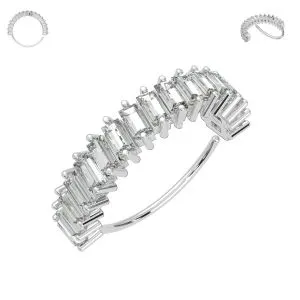 Baguette CZ's Jeweled 316L Surgical Steel Bendable Flexy Cartilage Ear Piercing