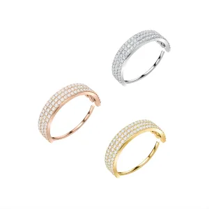 Triple Line CZ Jeweled 316L Surgical Steel Bendable Flexy Cartilage Ear Piercing