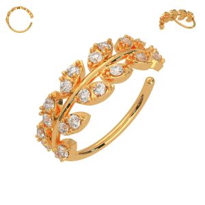 316L Surgical Steel Bendable Flexy CZ's Jeweled Leaves Cartilage Ear Piercing