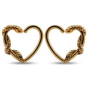 316L Surgical Steel Swirling Snake on Heart Twist Open Ring