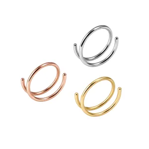 316L Surgical Steel Seamless Continuous Double Round Nose Hoop Ring