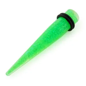 Light Green Glittering Straight Ear Taper