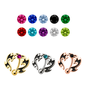 Fancy Jewelled Non-Dangling Reverse Belly Bar