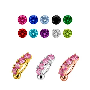 Fancy Jewelled Non-Moving Reverse Belly Ring