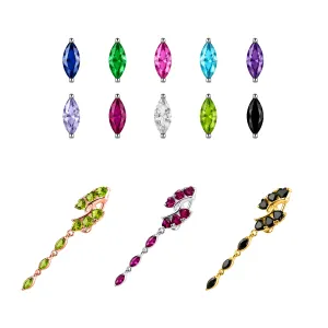 Fancy Reserved Moving Jeweled Banana Navel Ring