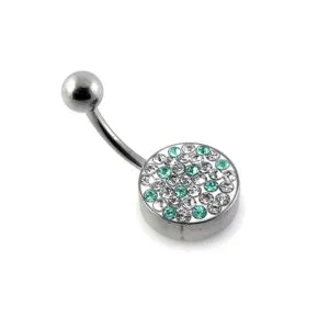 preciosa Crystal stone Curved Bar Ring Body Jewelry with steel Base 