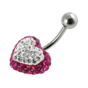 Crystal stone Heart Banana Bar Ring FDBLY330