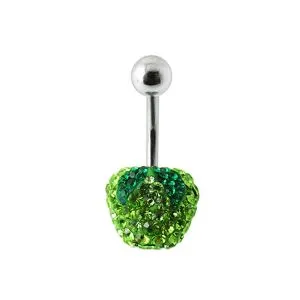 Green Apple Crystal stone Belly Ring 
