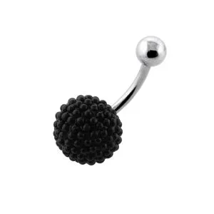 Tiny Black Pearl balls Navel Bar