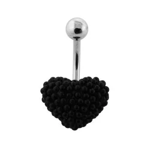 Tiny Black Pearl balls Heart Navel Banana 