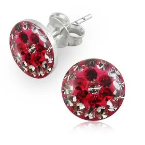 Crystal Flower Earring With Epoxy Cover