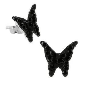 925 Sterling Silver  Crystal Butterfly Earring