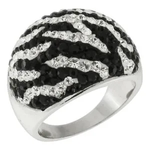 Crystal Zebra Setting Finger Ring